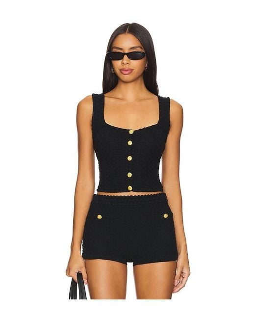 MAJORELLE Black Evaline Top
