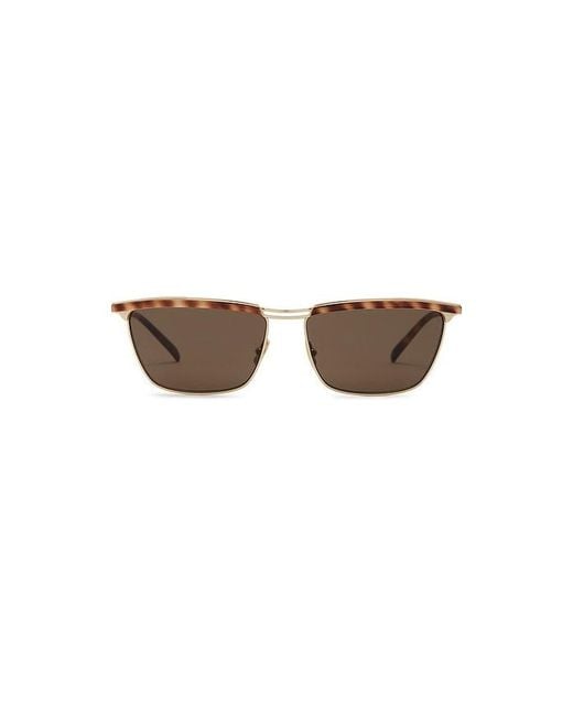 Saint Laurent Metallic Rectangular Sunglasses for men