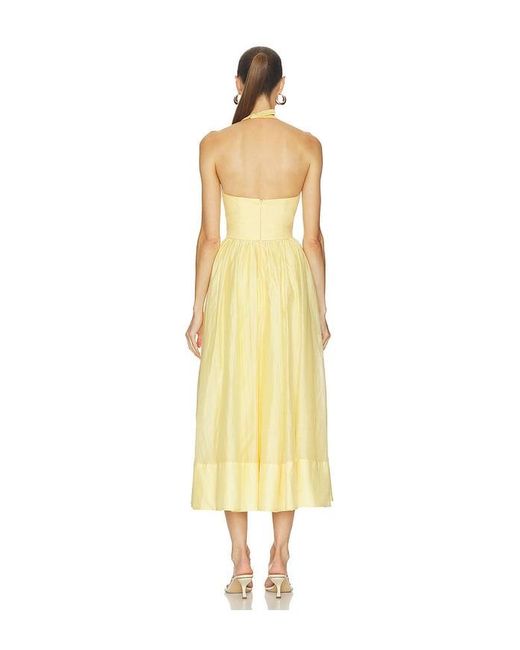 Camila Coelho Metallic Lino Midi Dress