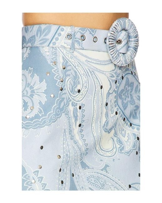 Hemant & Nandita Blue Mini Skirt With Buckle Belt