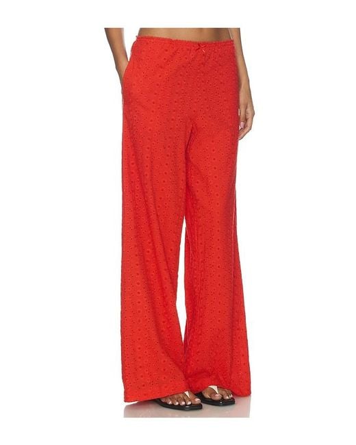 Nia Red X Revolve Eyelet Pant