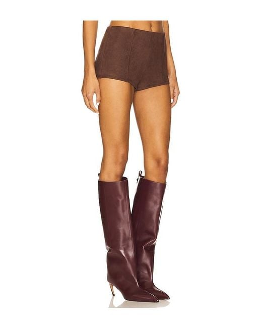 superdown Brown Jessica Faux Suede Short