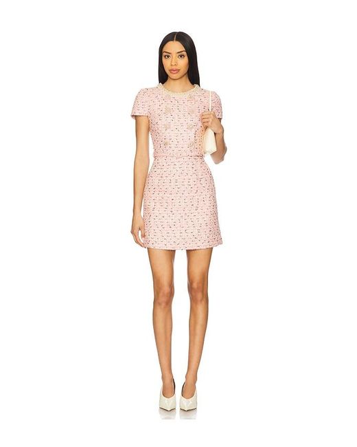 Self-Portrait Natural Boucle Pearl Mini Dress