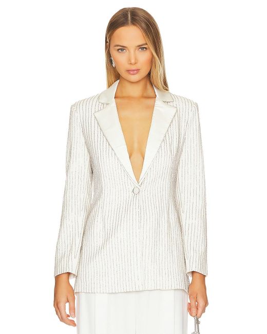 Alice + Olivia Yona Boxy Blazer in White | Lyst