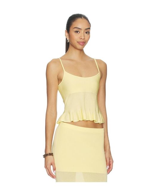 Lovers + Friends Yellow Delia Knit Tank