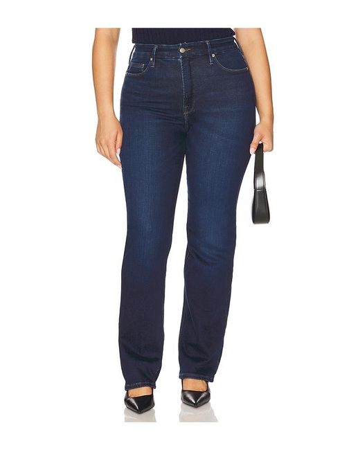 GOOD AMERICAN Blue Soft Tech Good True Straight Jeans