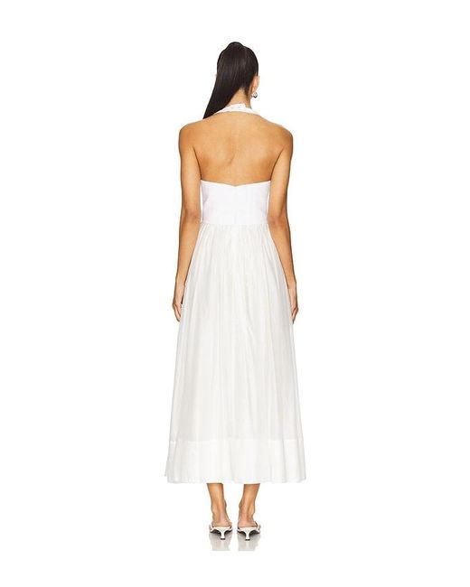 Camila Coelho White Lino Midi Dress