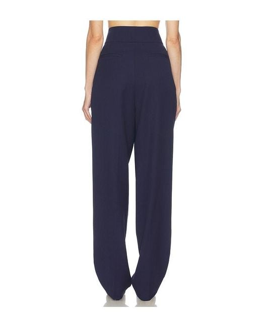 Helsa Blue High Waist Pleated Suit Trouser
