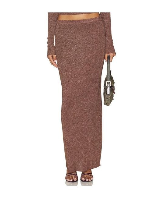 SNDY'S Brown Rumer Knit Maxi Skirt