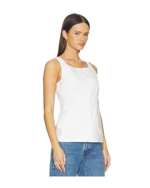 Rag & Bone White Lola Linen Boatneck Vest