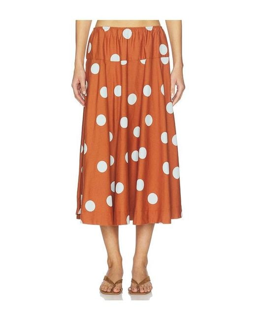 Free People Orange Betty Drop Waist Skirt