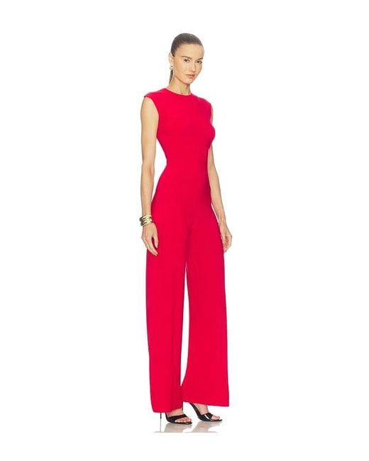 Norma Kamali Red Sleeveless Jumpsuit