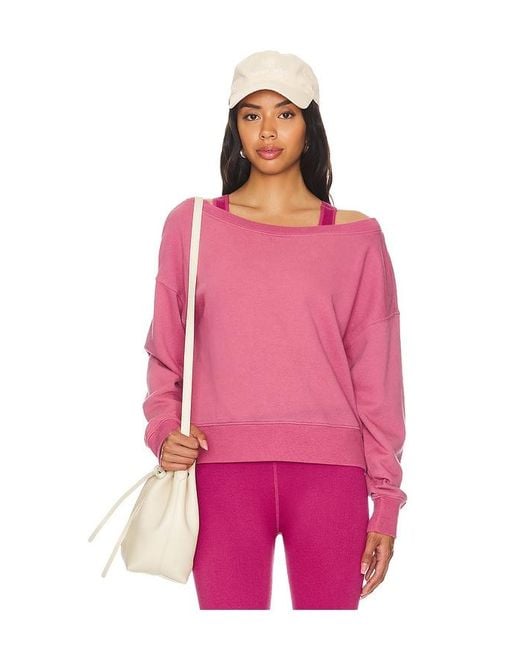 Spiritual Gangster La Vida Off Shoulder Sweatshirt in Pink Lyst UK