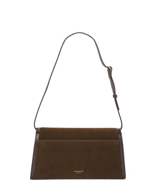 VERAFIED Brown Suede Shoulder Bag