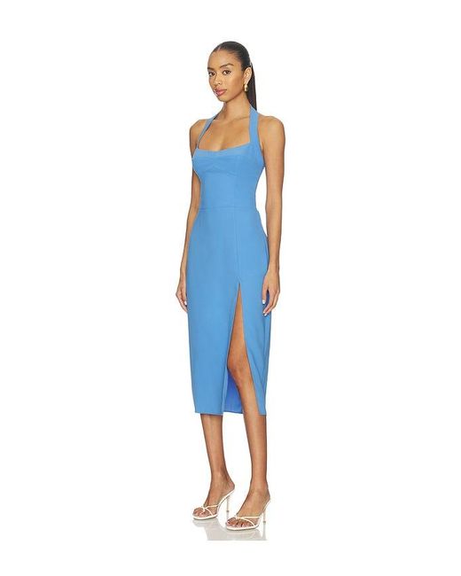 Amanda Uprichard Blue Antonella Midi Dress