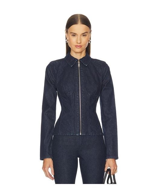 GRLFRND Blue Danielle Bustier Jacket