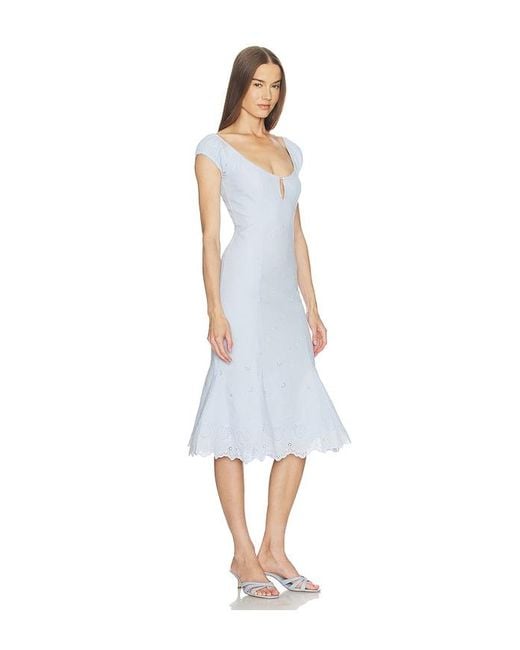 LOBA White Bonita Eyelet Midi Dress