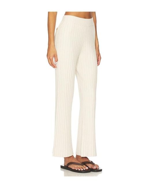 Lunya White Cozy Cotton Silk Ribbed Pant
