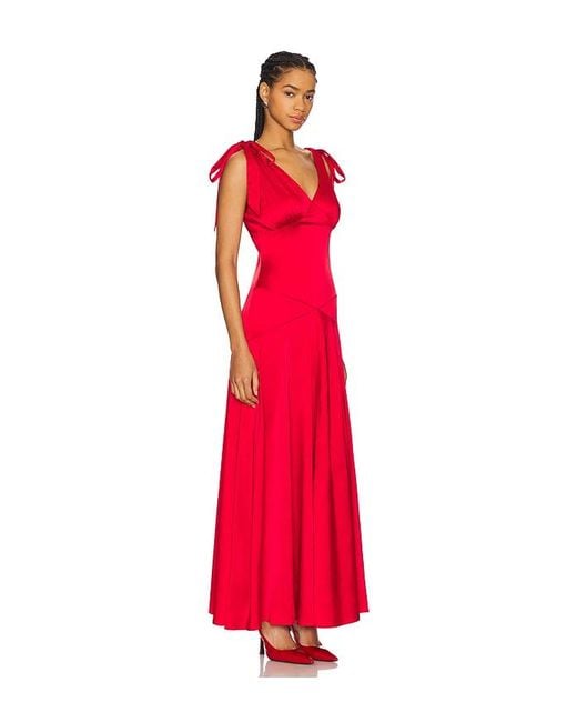 Line & Dot Red Harles Maxi Dress