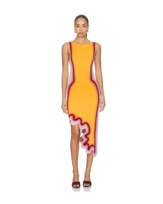Ph5 Orange Aster Reversible Wavy Dress