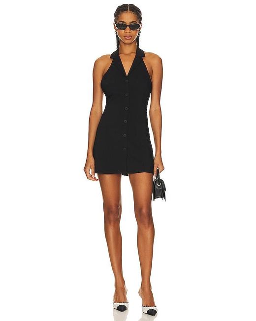 SNDY S Button Down Mini Dress in Black Lyst UK