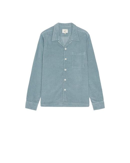 Bather Blue Frost Corduroy Leisure Shirt for men