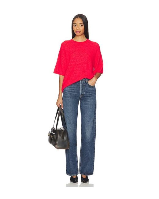 Free People Red Margot Sweater Tee