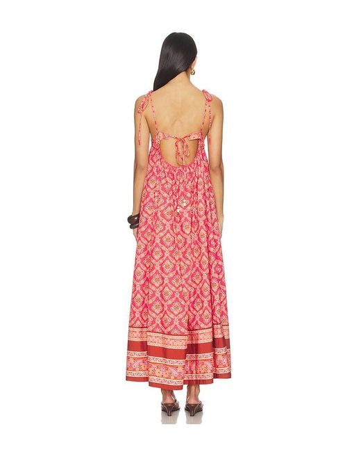 Free People Red Sorrento Stroll Printed Dress
