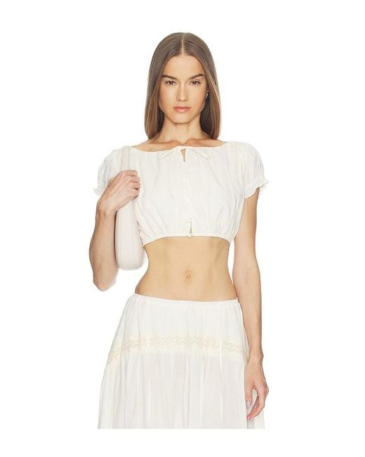 LOBA White Cecilia Crop Top