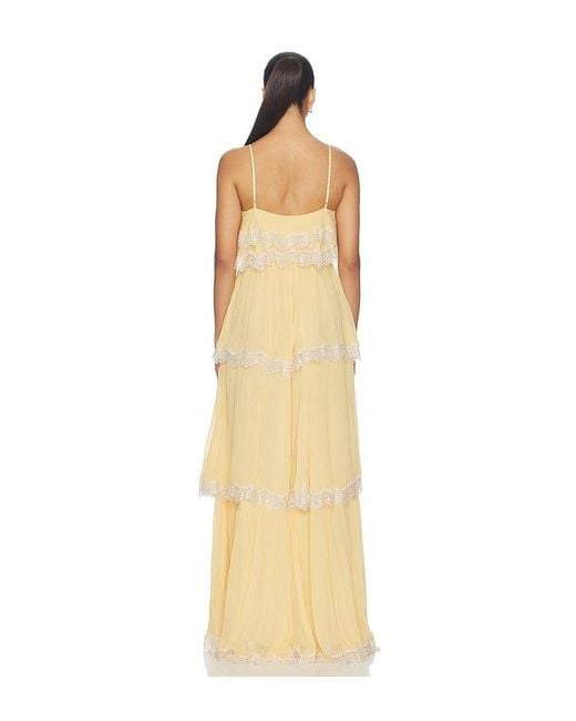 Hemant & Nandita Natural Tiered Maxi Dress