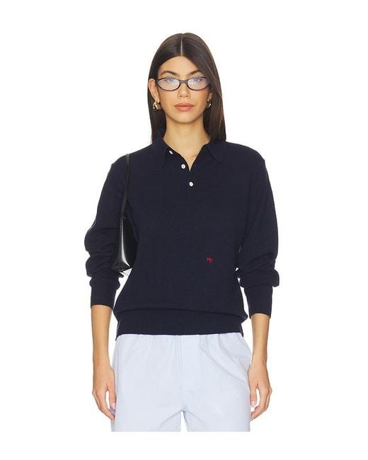 HOMMEGIRLS Blue Long Sleeve Polo