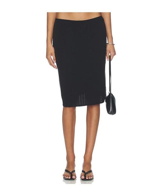 Leset Black Pointelle Skirt