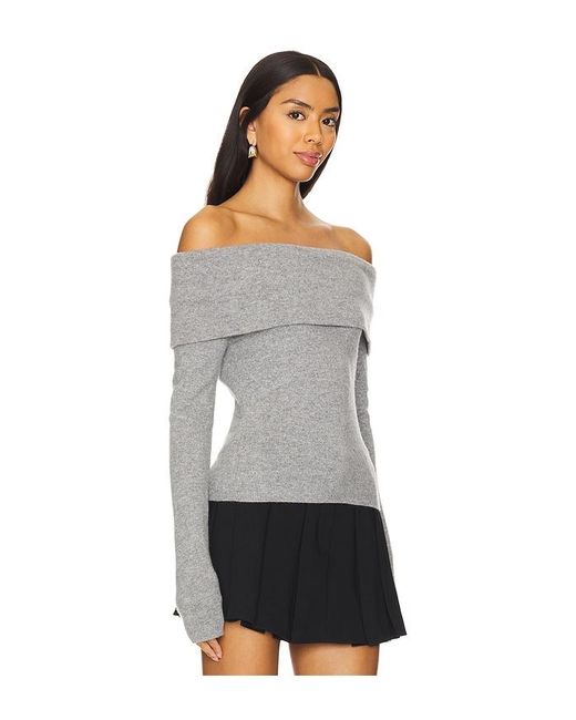 Jersey Coretta Off Shoulder En Color Gris Talla En Alice + Olivia de color Black