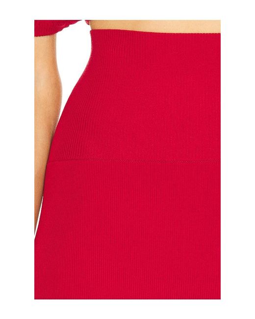 Helsa Red Luella Midi Skirt