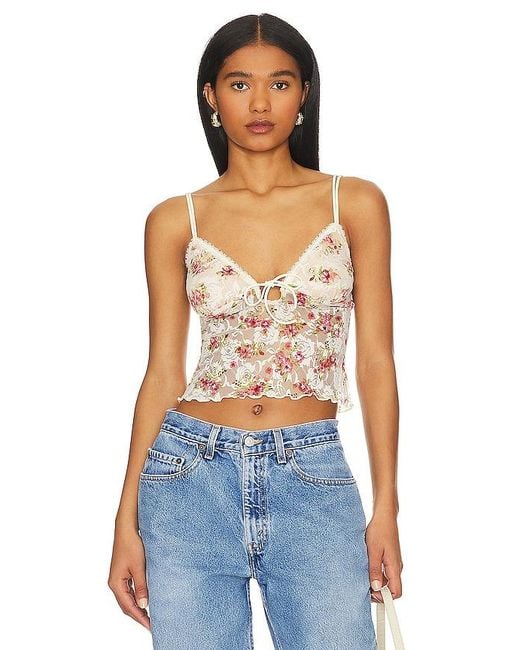MORE TO COME Blue Fia Lace Cami Top