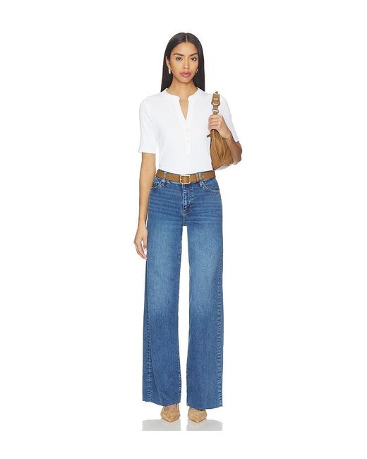 FRAME Blue Le Slim Palazzo Long Jeans