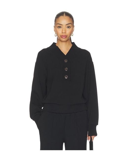 Varley Black Lucine Button Front Sweater