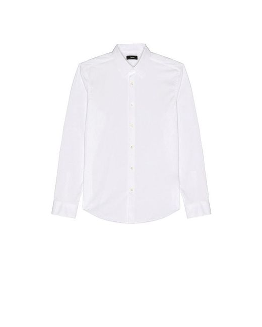 Theory White Sylvain Structure Knit Shirt for men
