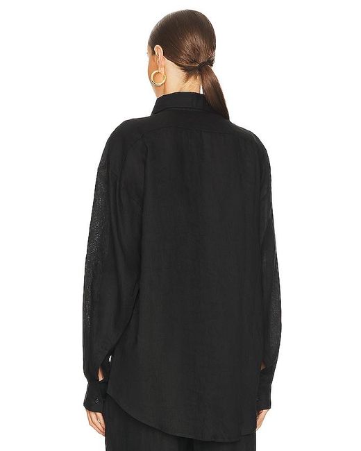 AEXAE Black Linen Woven Shirt