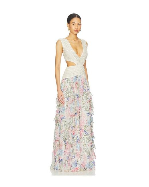 PATBO White Seaweed Trim Maxi Dress