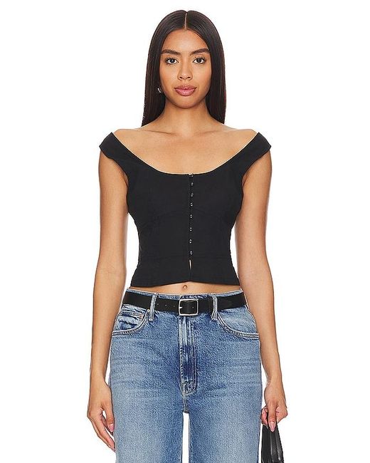 Free People Black Sally Solid Corset Top