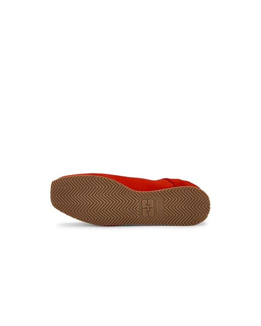 Ganni Red Lace Up Sporty Ballerina Sneaker