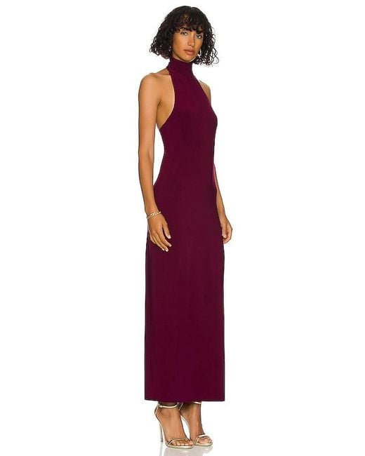 Norma Kamali Purple X Revolve Turtle Halter Side Slit