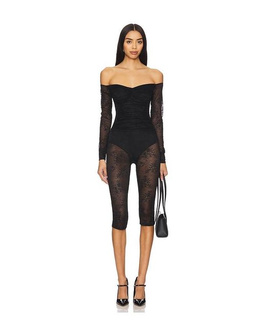 AFRM Black Odilla Lace Combo Top