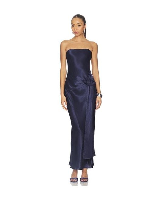 SNDY'S Blue Angie Tie Front Maxi Dress