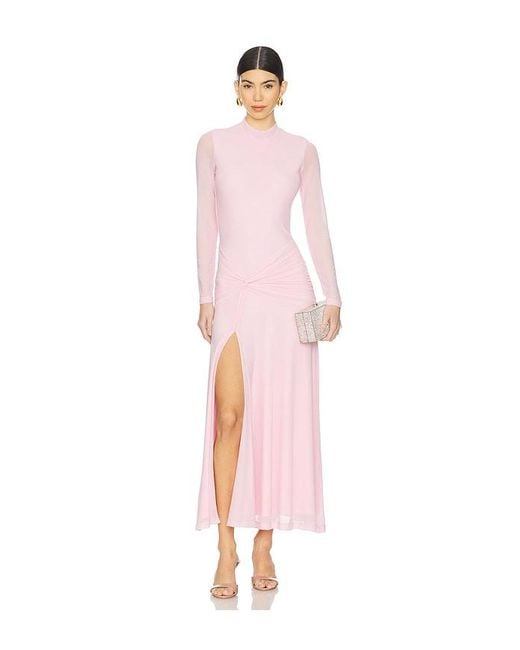 Bardot Pink Lea Mesh Midi Dress