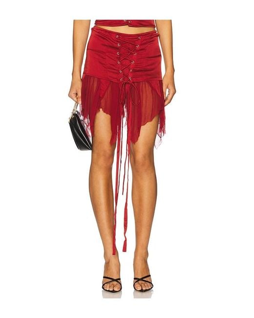 AMOR MIA Red Metamorphosis Mini Skirt