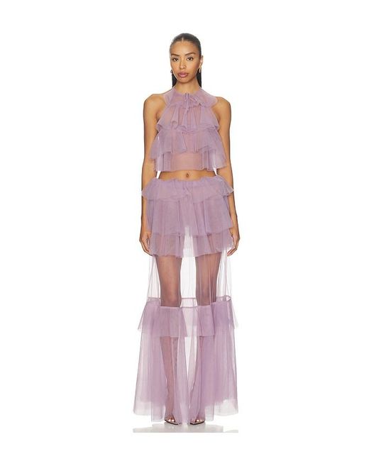 AKNVAS Purple Vilhelmine Tiered Tulle Skirt
