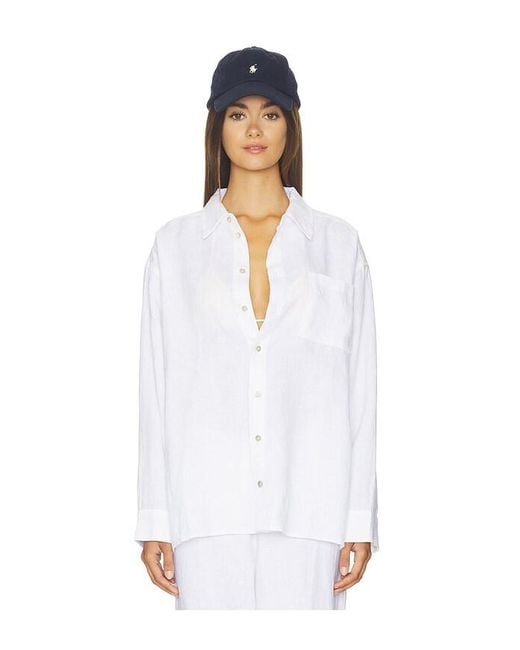 DONNI. White The Linen Relaxed Shirt