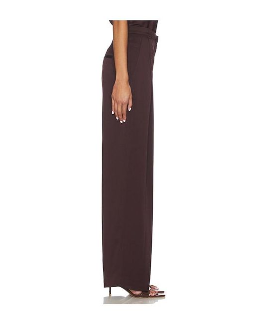 Vince Brown Mid Rise Wide Leg Pleated Trouser
